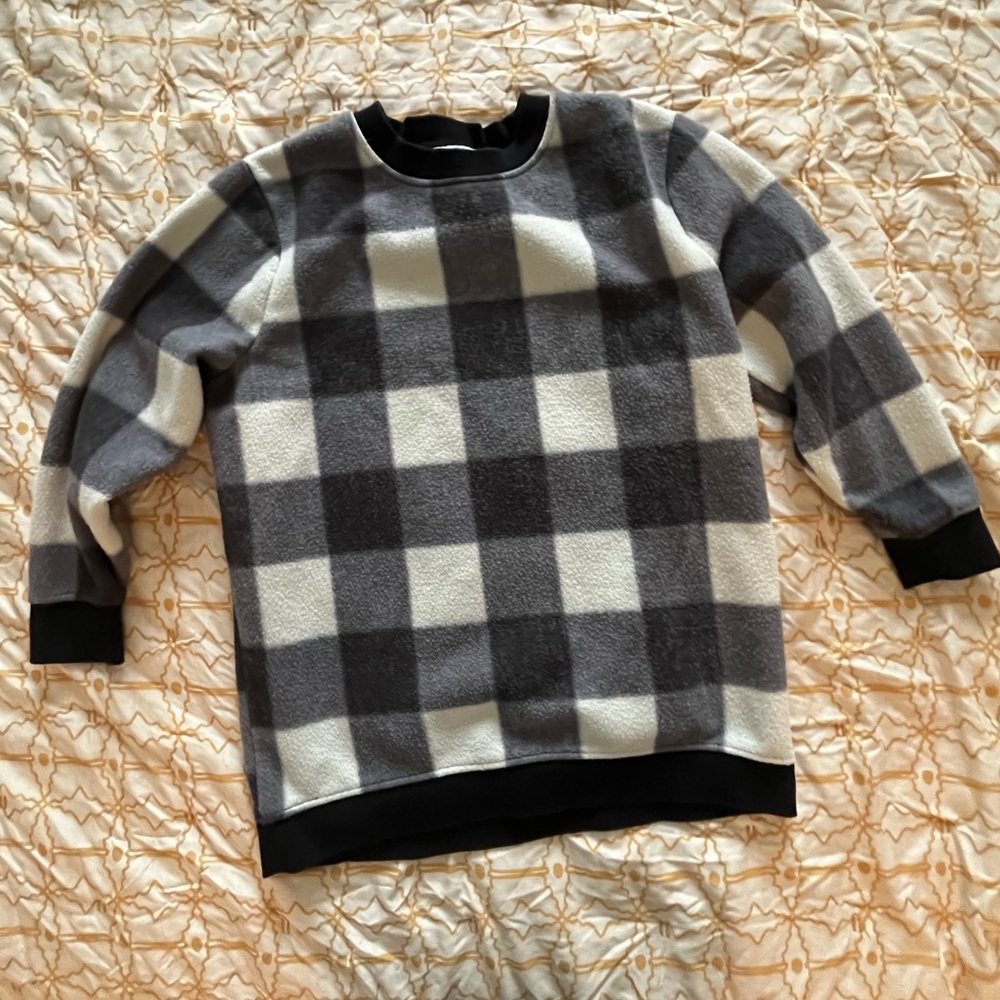 The Nines by HATCH Cozy Sweatshirt - (Black Gingham, Sz. L)
